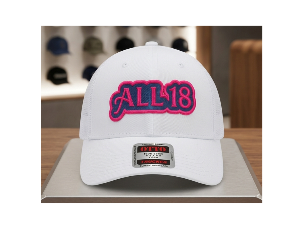 ALL 18 GOLF SNAPBACK 3D PUFF EMBROIDERY PINK/WHITE/LUE