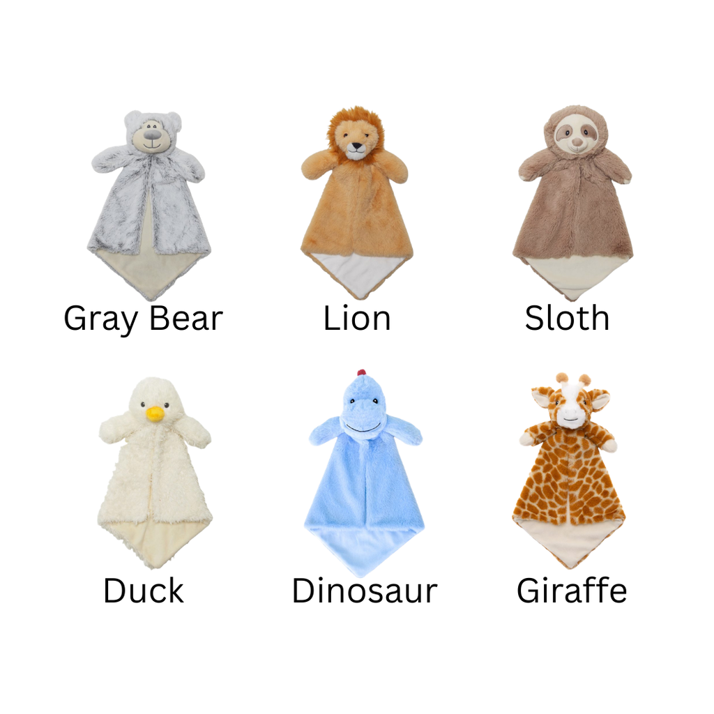 Personalized Cubbies Lovey - Custom Embroidered Baby Security Blanket - Soft Plush Animal Comforter - Choose Your Character