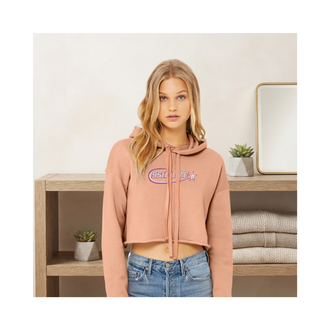 951 Elite Volleyball BELLA+CANVAS Women's Embroidered Cropped Fleece Hoodie