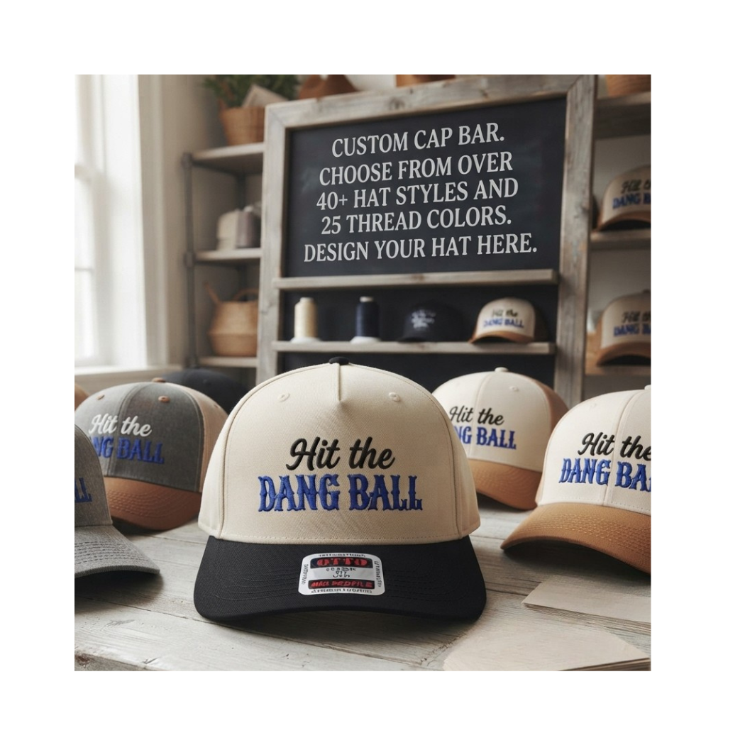 Hit the Dang Ball Hat, Custom Embroidered Cap, Sports Gift, Baseball or Golf Novelty Embroidery Hat