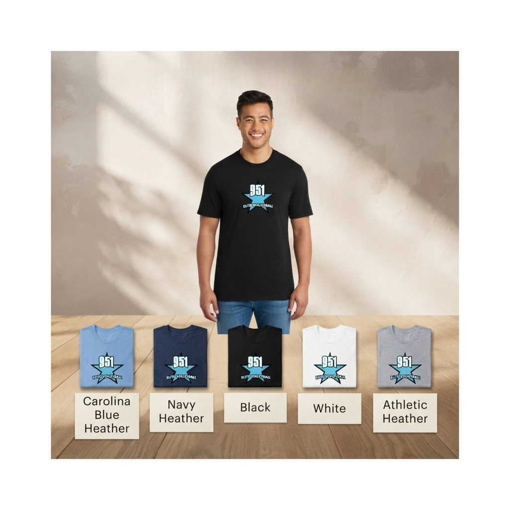951 Volleyball  Tri-Blend Tee Star Logo