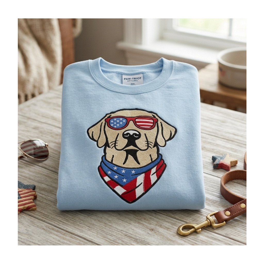 Patriot Pup Embroidered Crewneck Sweatshirt