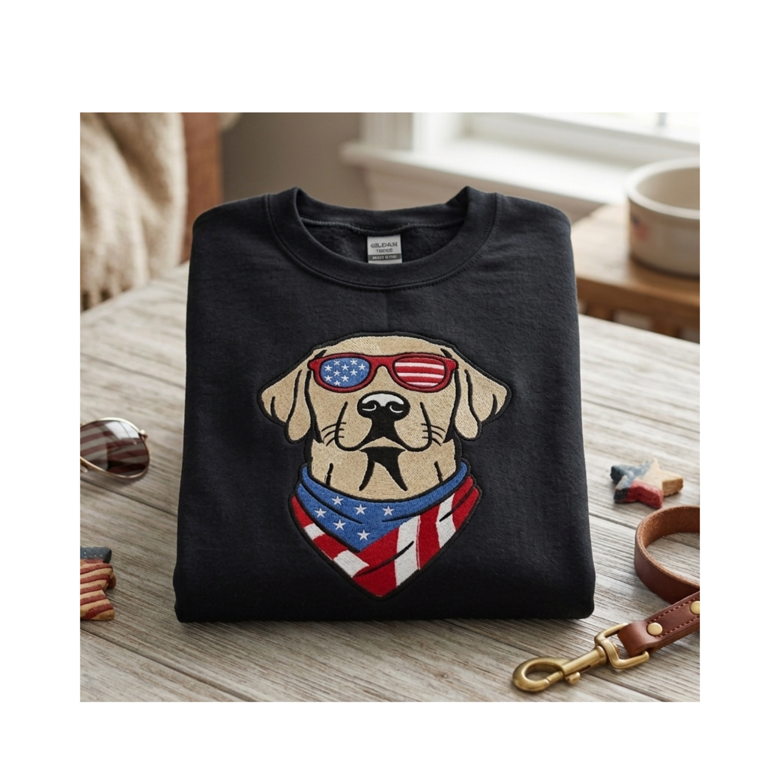 Patriot Pup Embroidered Crewneck Sweatshirt
