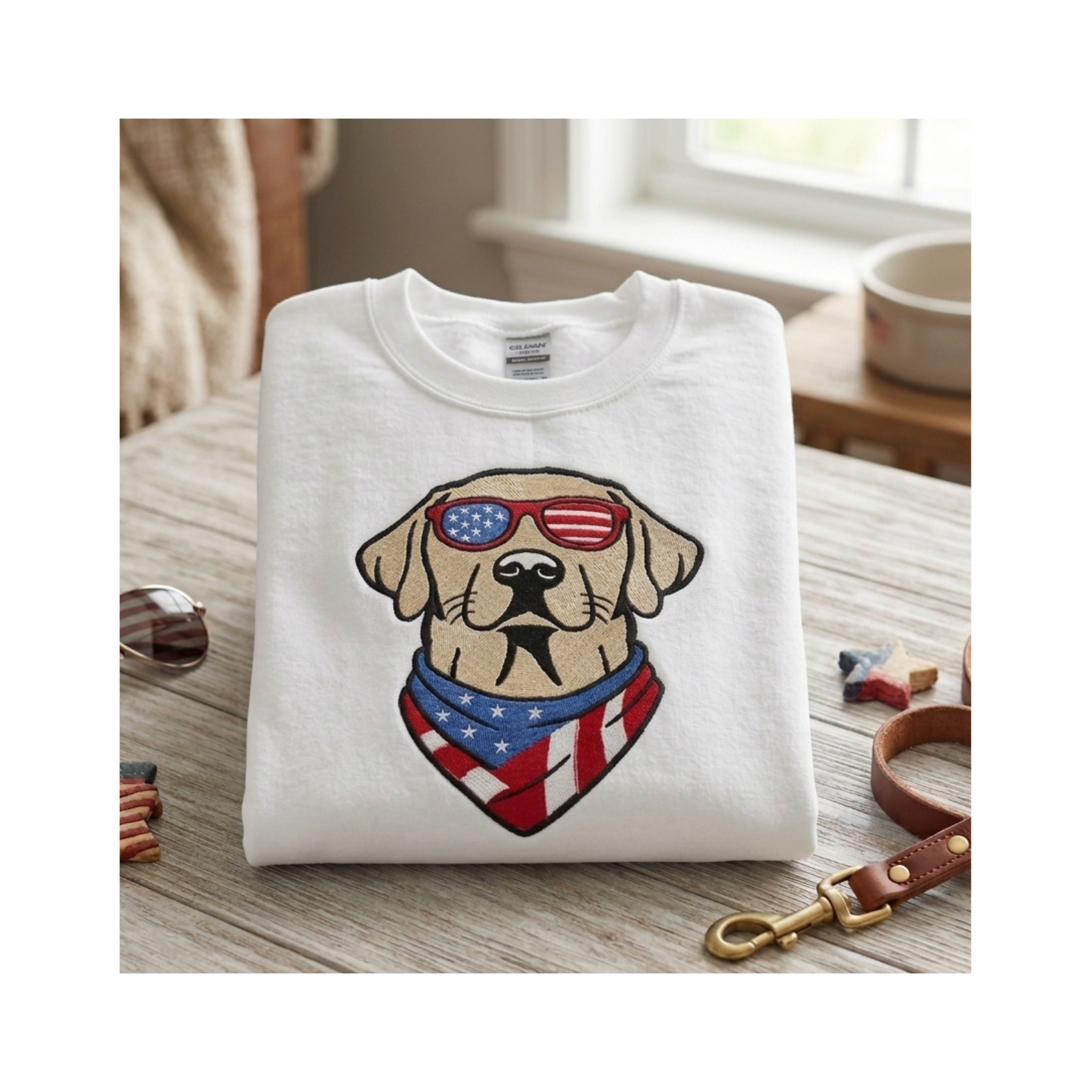 Patriot Pup Embroidered Crewneck Sweatshirt