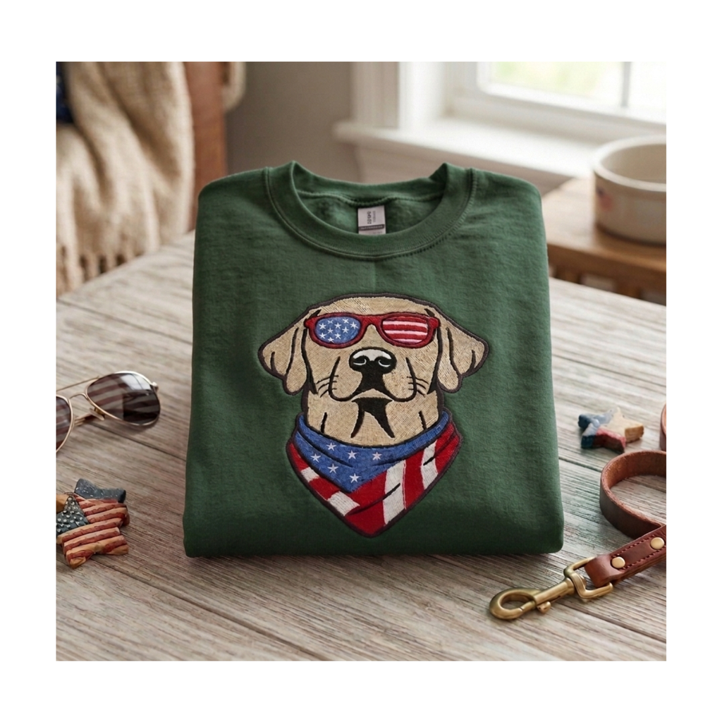 Patriot Pup Embroidered Crewneck Sweatshirt