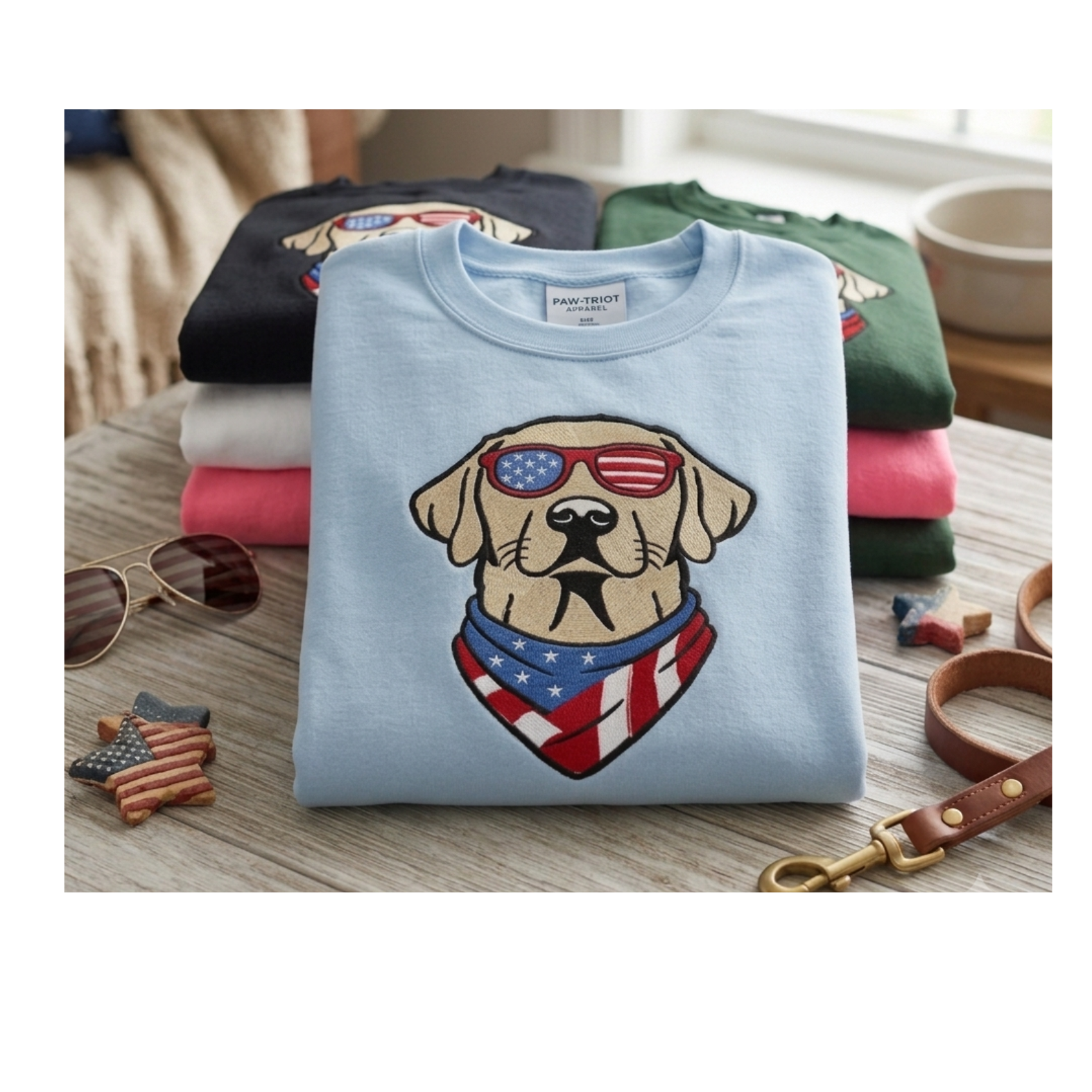 Patriot Pup Embroidered Crewneck Sweatshirt