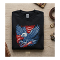 Patriotic Eagle Flag Embroidered Crewneck Sweatshirt