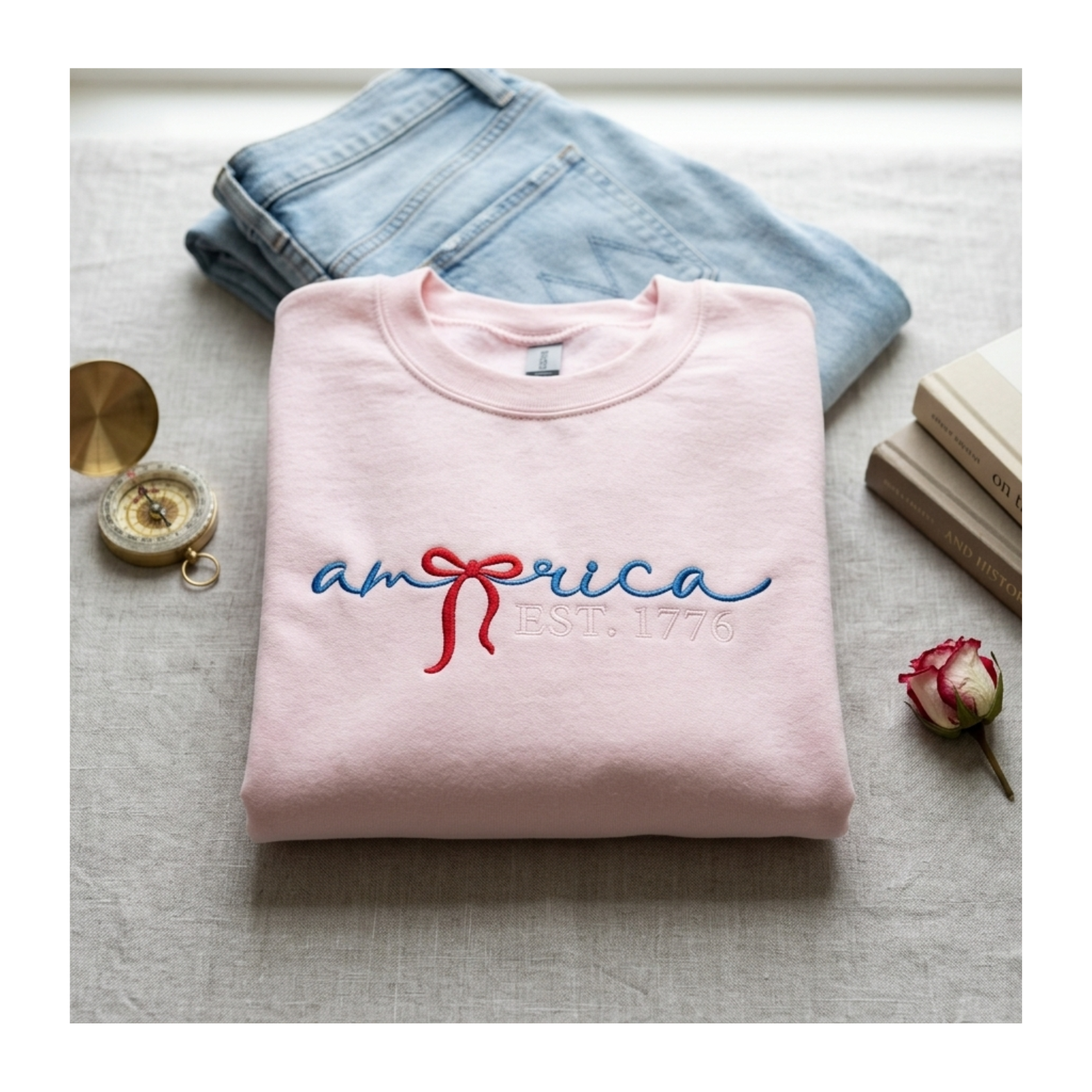 America Est. 1776 Embroidered Crewneck