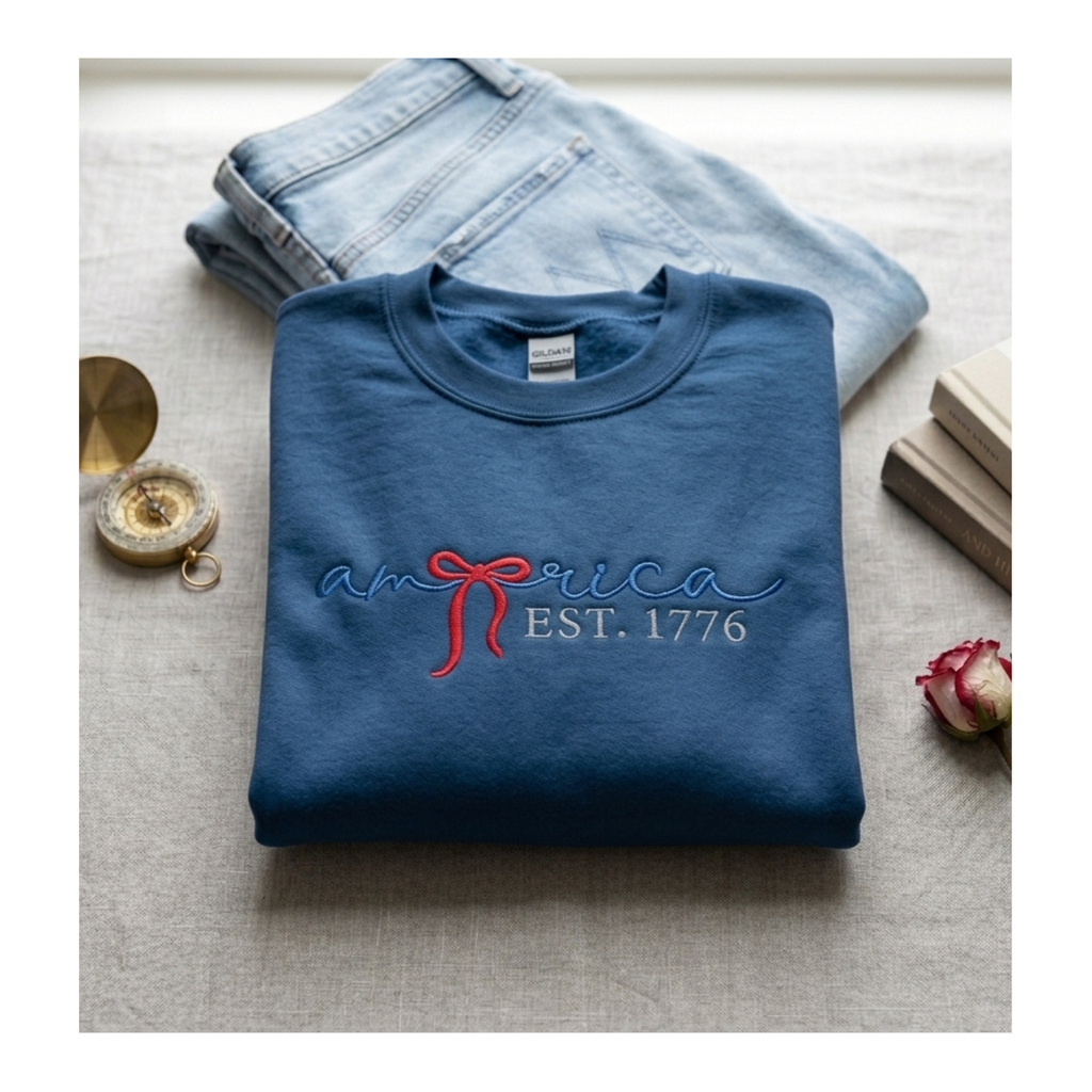 America Est. 1776 Embroidered Crewneck
