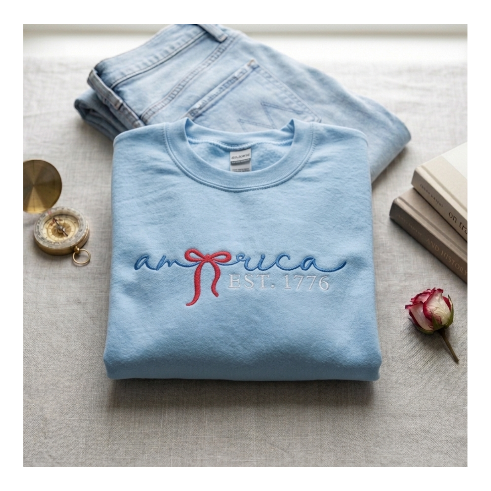 America Est. 1776 Embroidered Crewneck