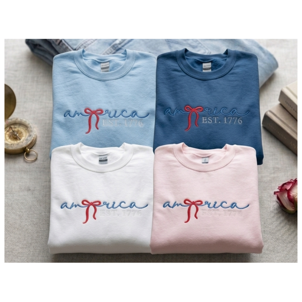 America Est. 1776 Embroidered Crewneck