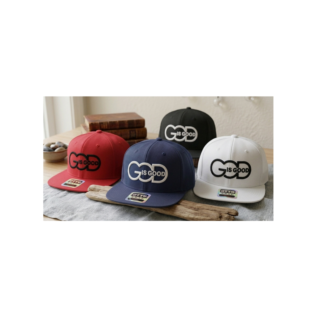 God Is Good Hat - Christian Snapback Cap - Blessed Embroidered Hat - Faith Based Apparel - Religious Gift for Him & Her - Minimalist Gospel Hat