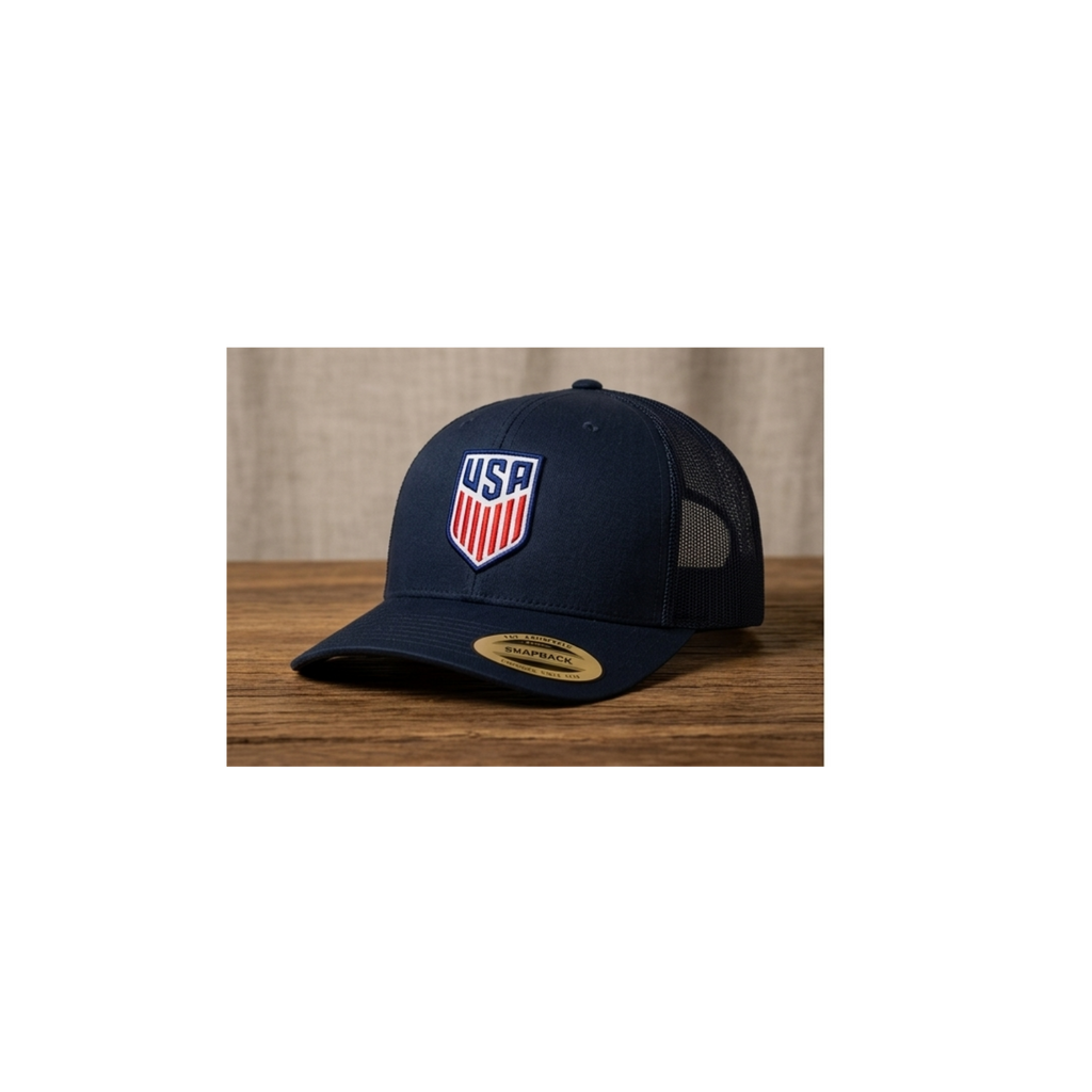 USA Shield Logo  3D puff Snapback Trucker Hat - Multiple Colors