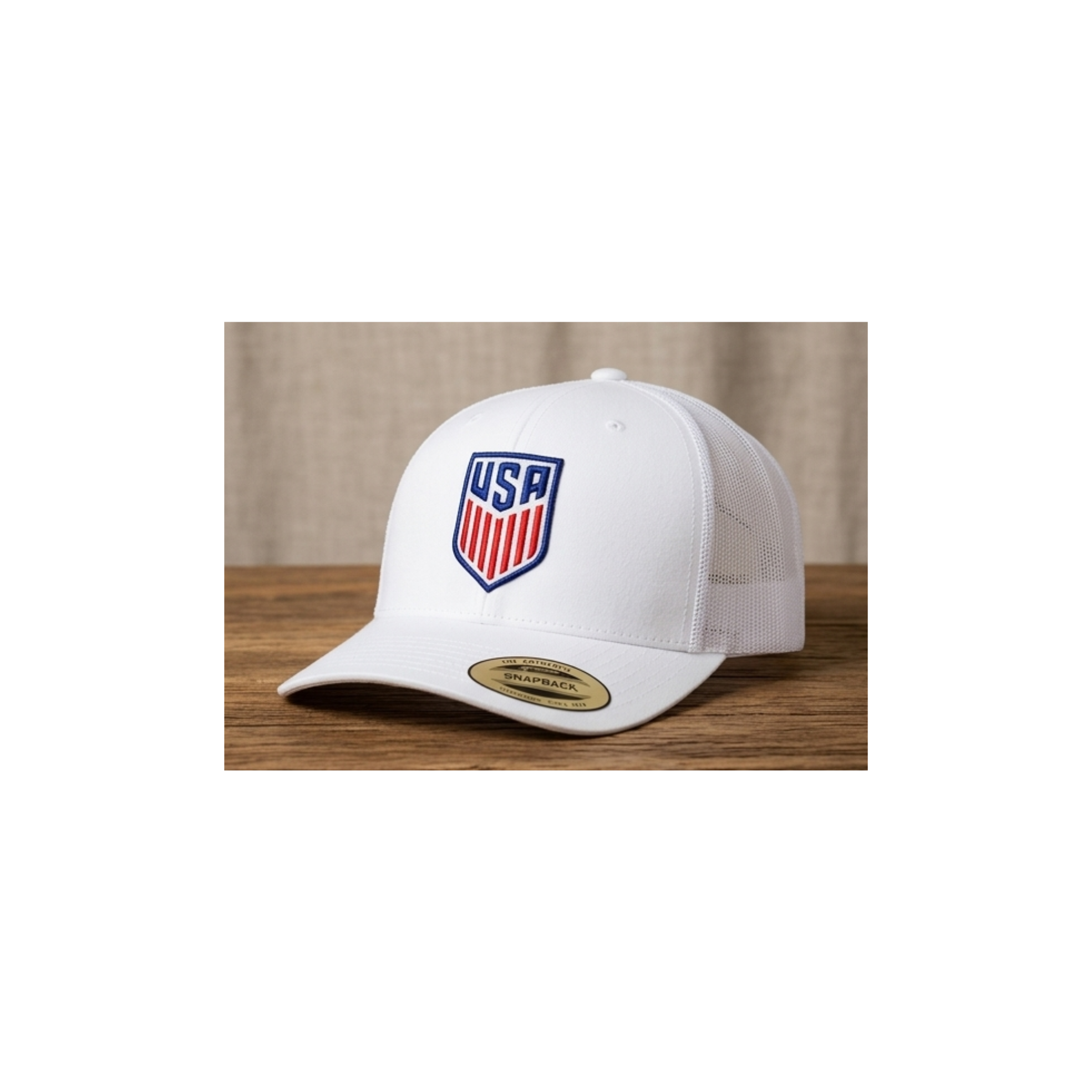USA Shield Logo  3D puff Snapback Trucker Hat - Multiple Colors