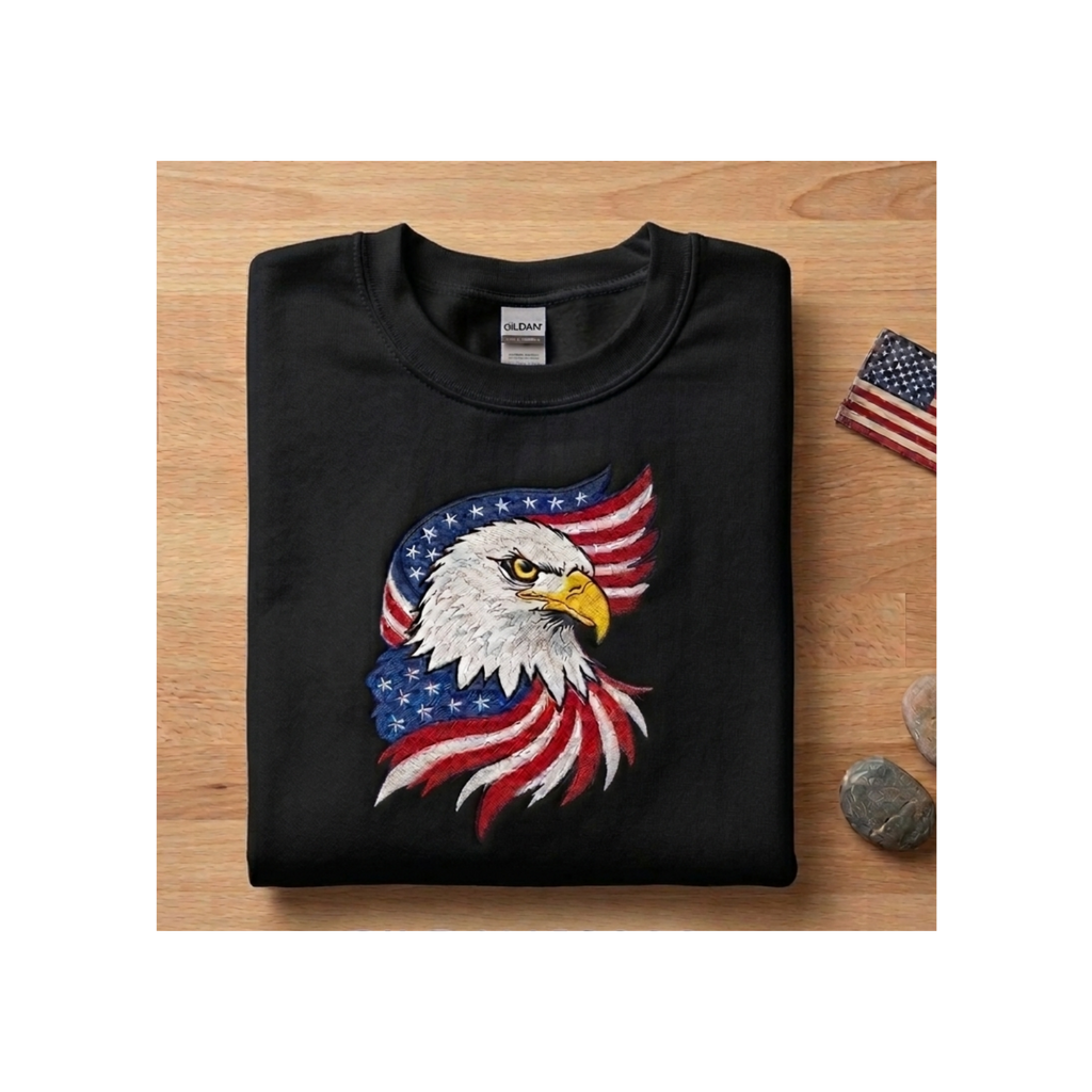 American Eagle Embroidered Sweatshirt | Unisex Gildan Heavy Blend Crewneck