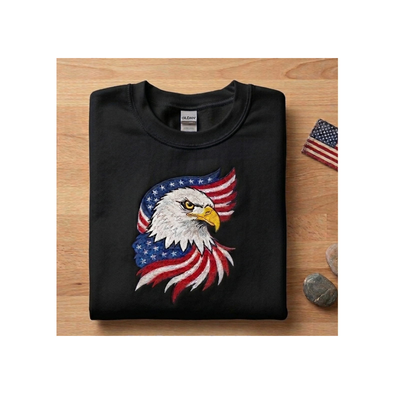 American Eagle Embroidered Sweatshirt | Unisex Gildan Heavy Blend Crewneck