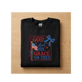 God Shed His Grace on Thee Patriotic Embroidered Gildan Crewneck Sweatshirt