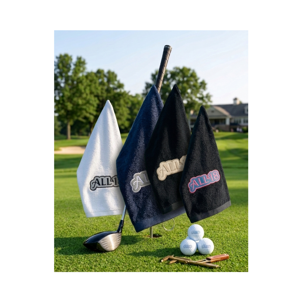 All 18 Custom Embroidered Premium Tri-Fold Golf Towel