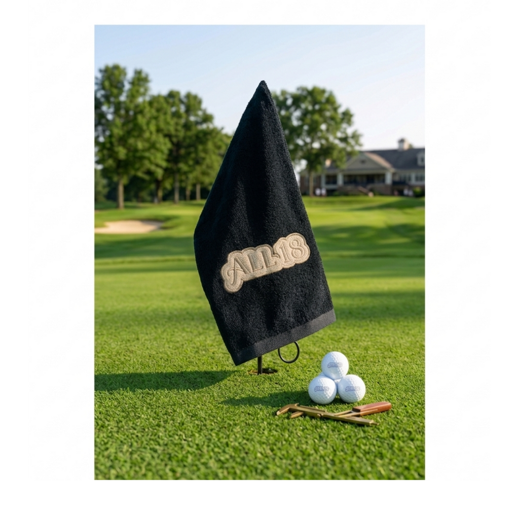 All 18 Custom Embroidered Premium Tri-Fold Golf Towel