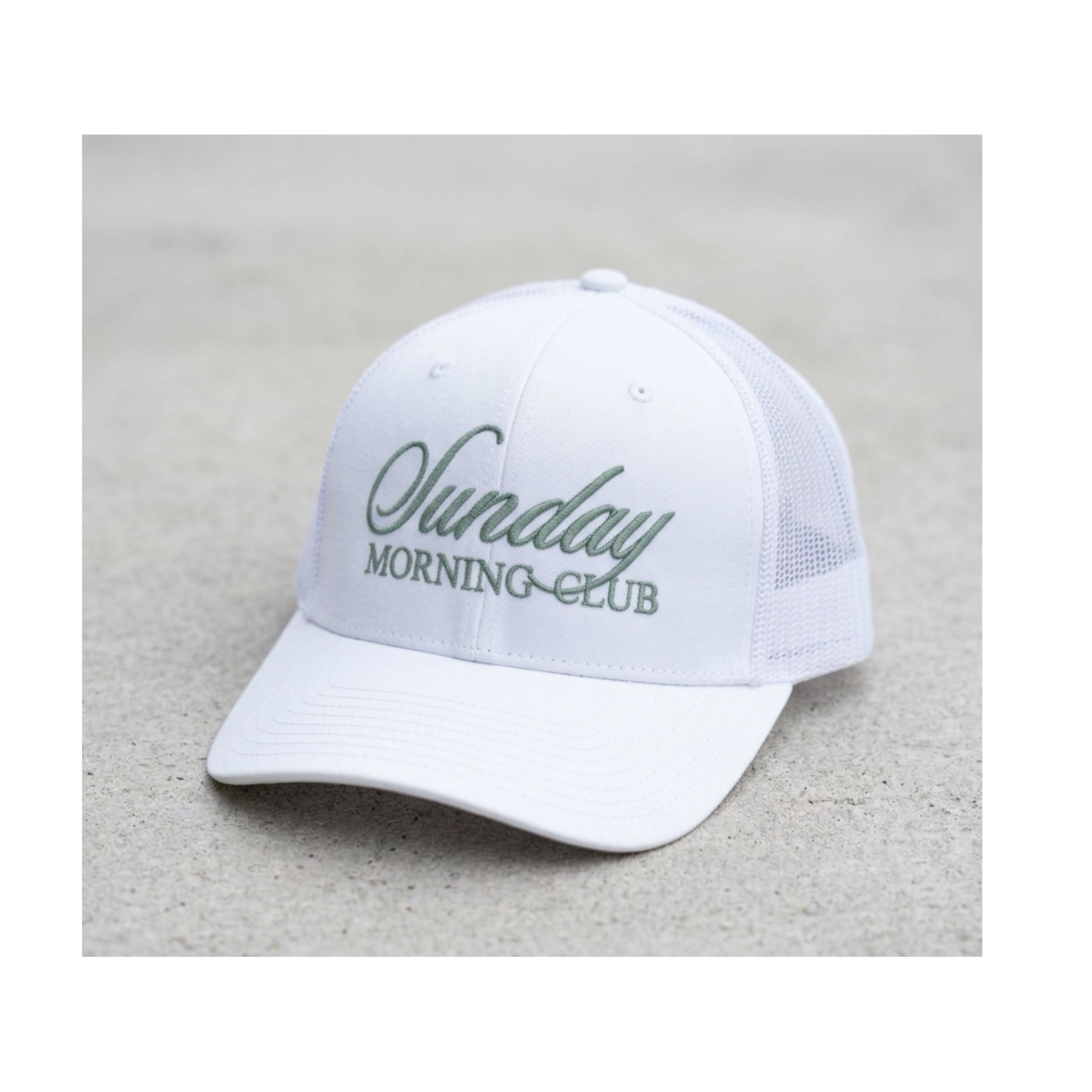 Sunday Morning Club 3D Puff Embroidered Trucker Hat