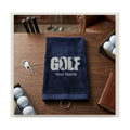 Custom Embroidered Golf Towel with Name - Personalized Father’s Day or Groomsman Gift - Black & Navy