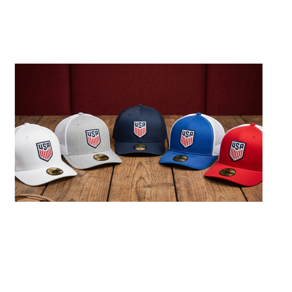 USA Shield Logo  3D puff Snapback Trucker Hat - Multiple Colors
