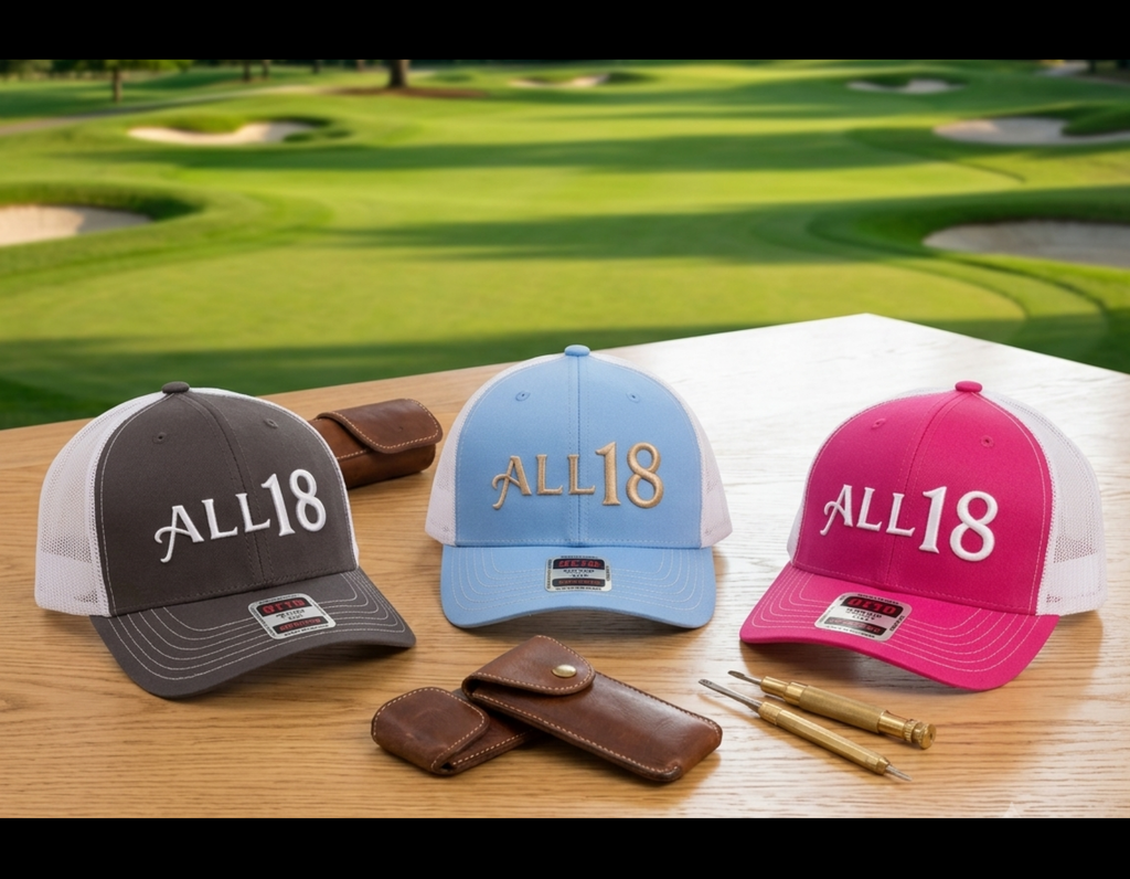 ALL 18 GOLF SNAPBACK 3D PUFF EMBROIDERY PINK/WHITE, COL.BLU/STONE, OL.GRN/WHITE