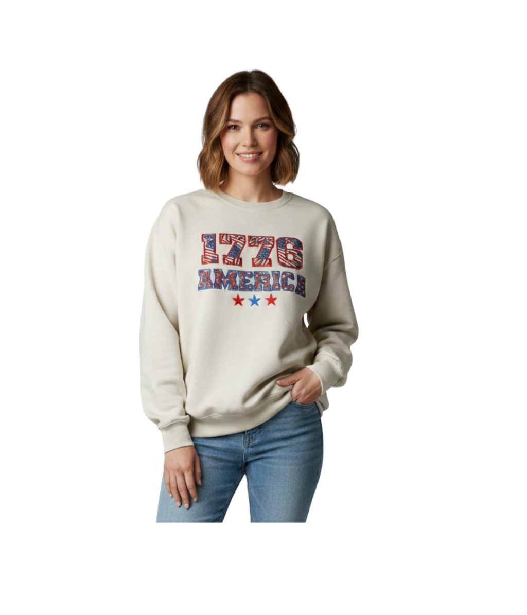 1776 America Sweatshirt (Embroidered Applique)