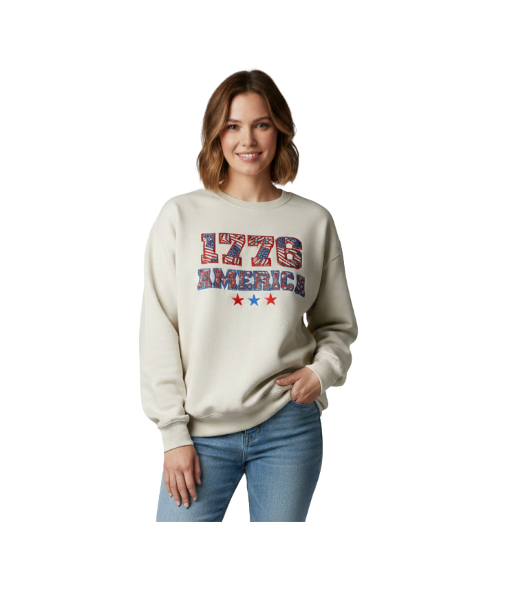 1776 America Sweatshirt (Embroidered Applique)
