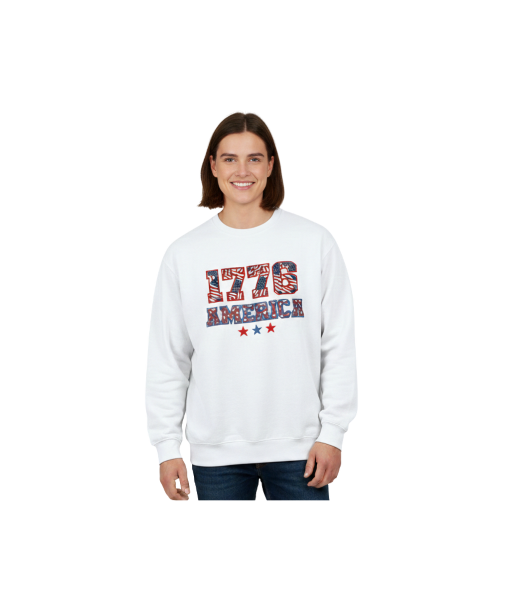 1776 America Sweatshirt (Embroidered Applique)