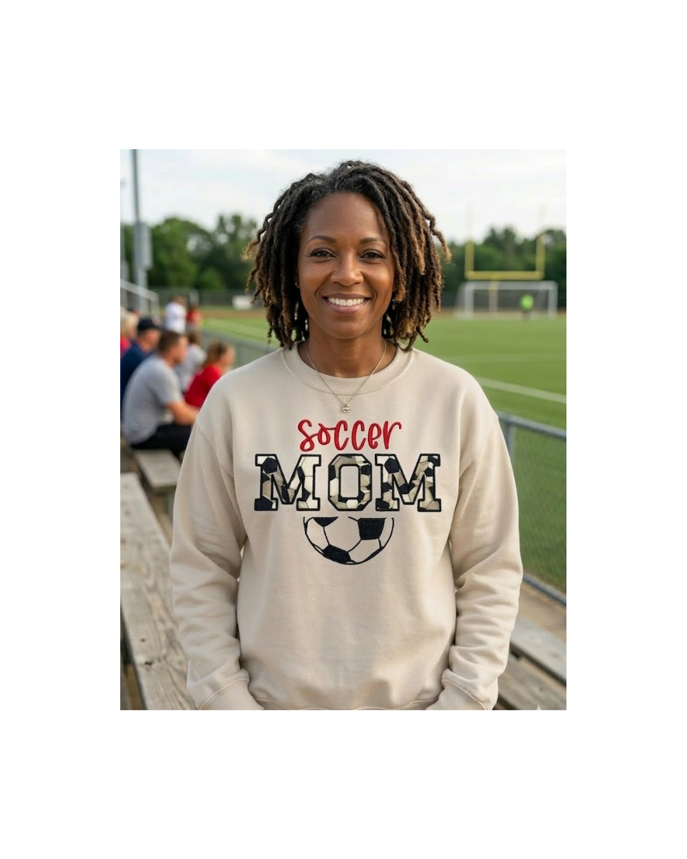 Soccer Mom Sweatshirt Embroidered Applique