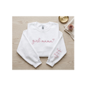 Personalized Mama Sweatshirt with Kids Names on Sleeve - Custom Embroidered Girl Mama Crewneck - Personalized Mother’s Day Gift