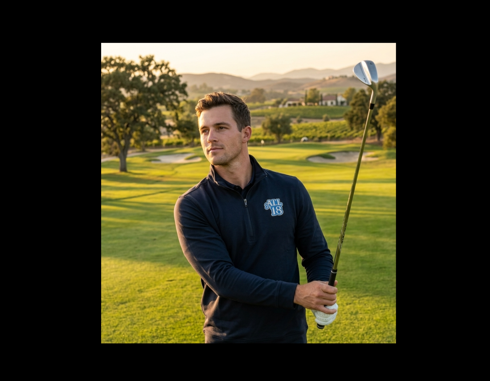 ALL 18 Golf Men's Performance Quarter-Zip Pullover Deep Navy, Smoke, Black