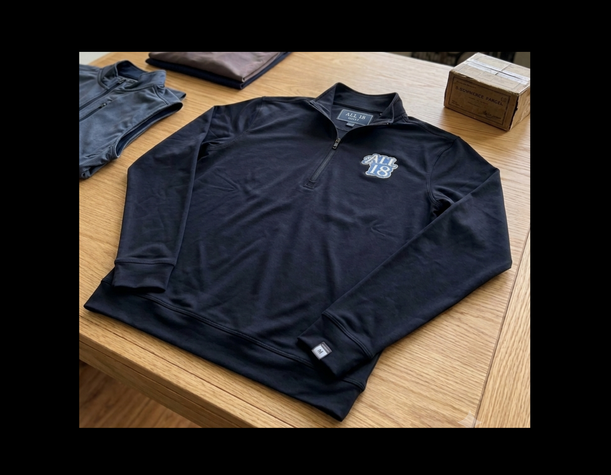 ALL 18 Golf Men's Performance Quarter-Zip Pullover Deep Navy, Smoke, Black
