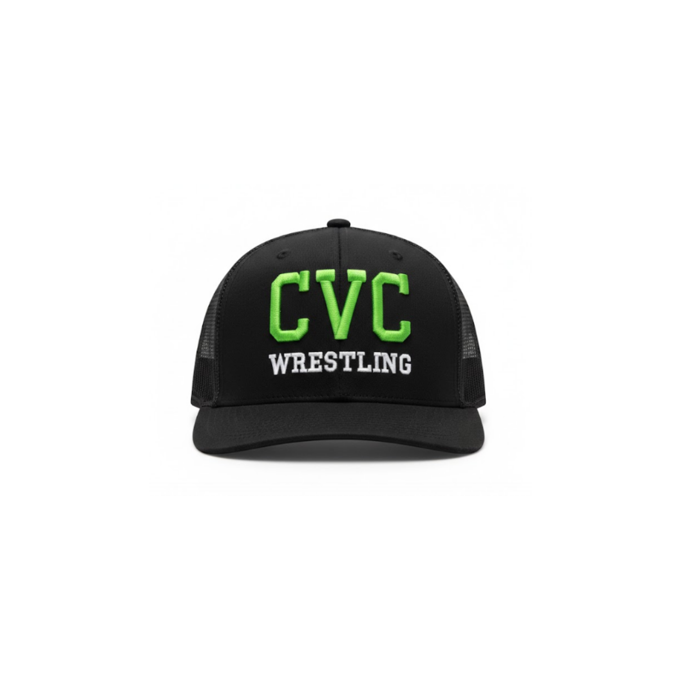 CVC Wrestling Puff Flexfit Adult 6-Panel Trucker Cap- Black