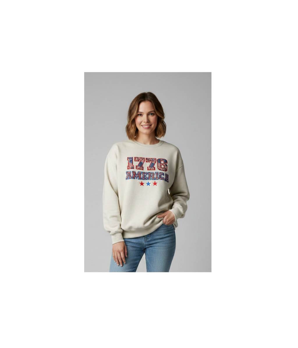 1776 America Sweatshirt (Embroidered Applique)