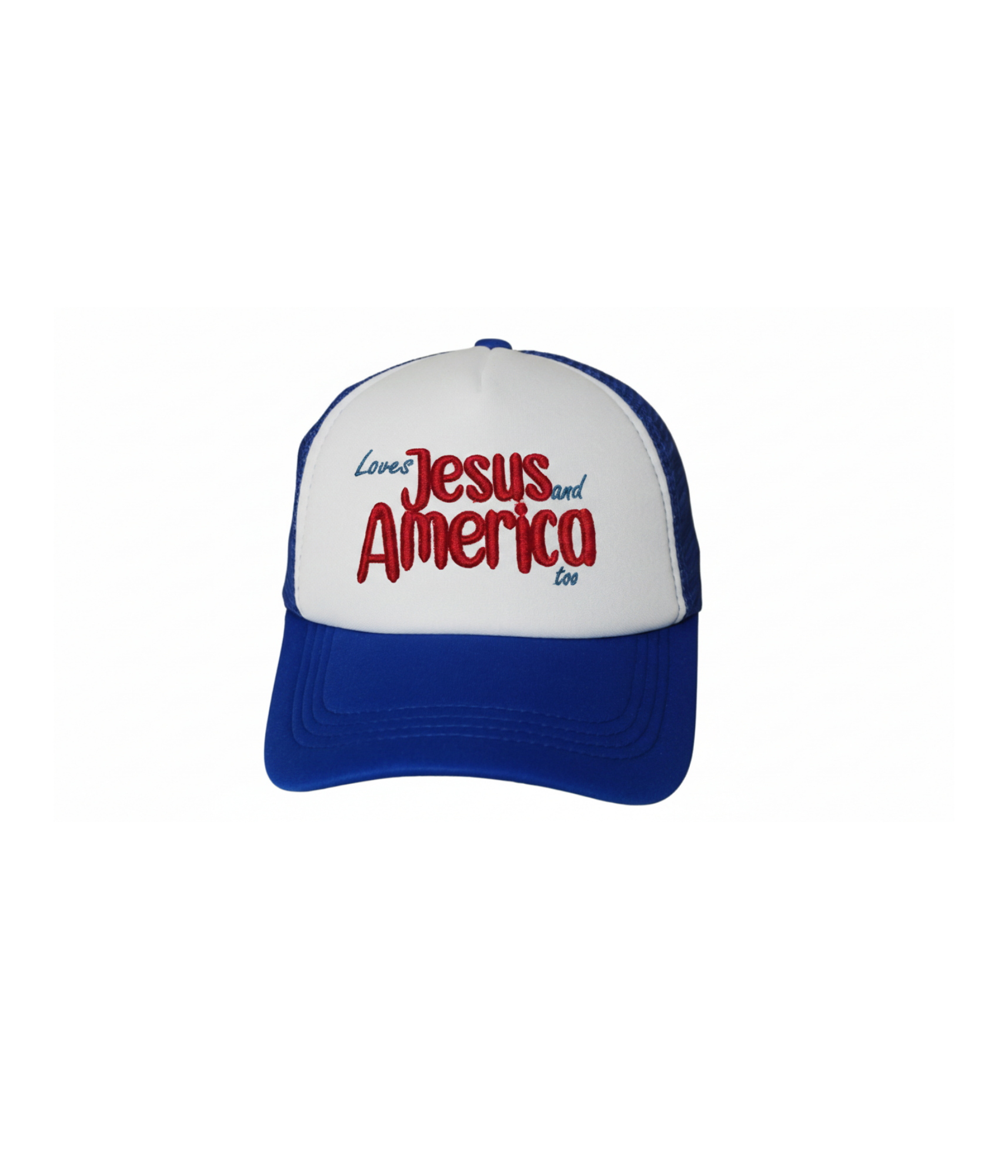 Loves Jesus and America Too Hat (3D Puff Embroidery)