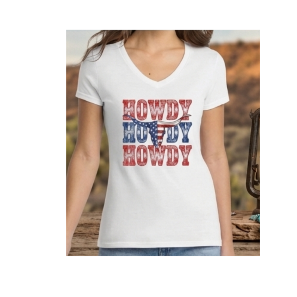 Western Howdy T-shirt: Crewneck & V-Neck Styles