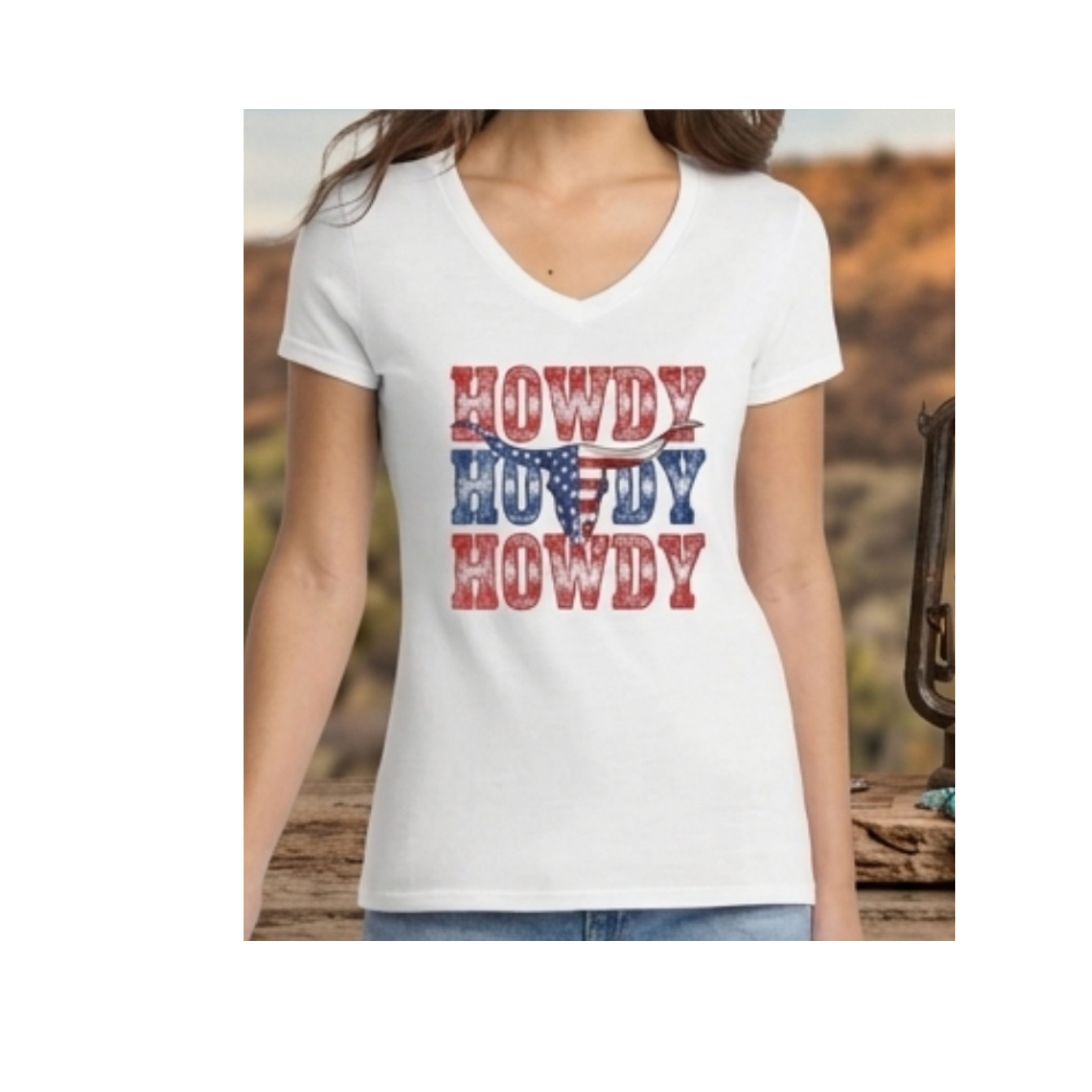Western Howdy T-shirt: Crewneck & V-Neck Styles