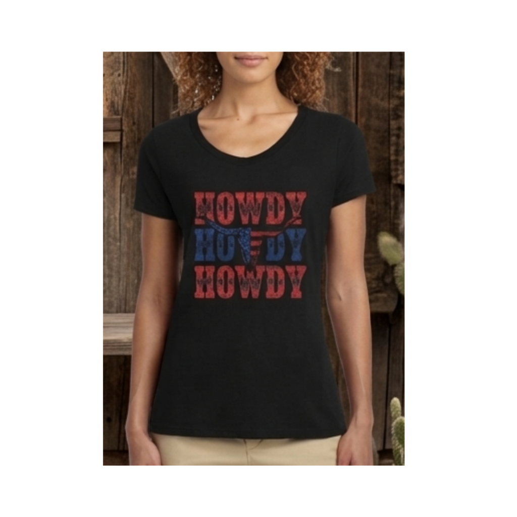 Western Howdy T-shirt: Crewneck & V-Neck Styles
