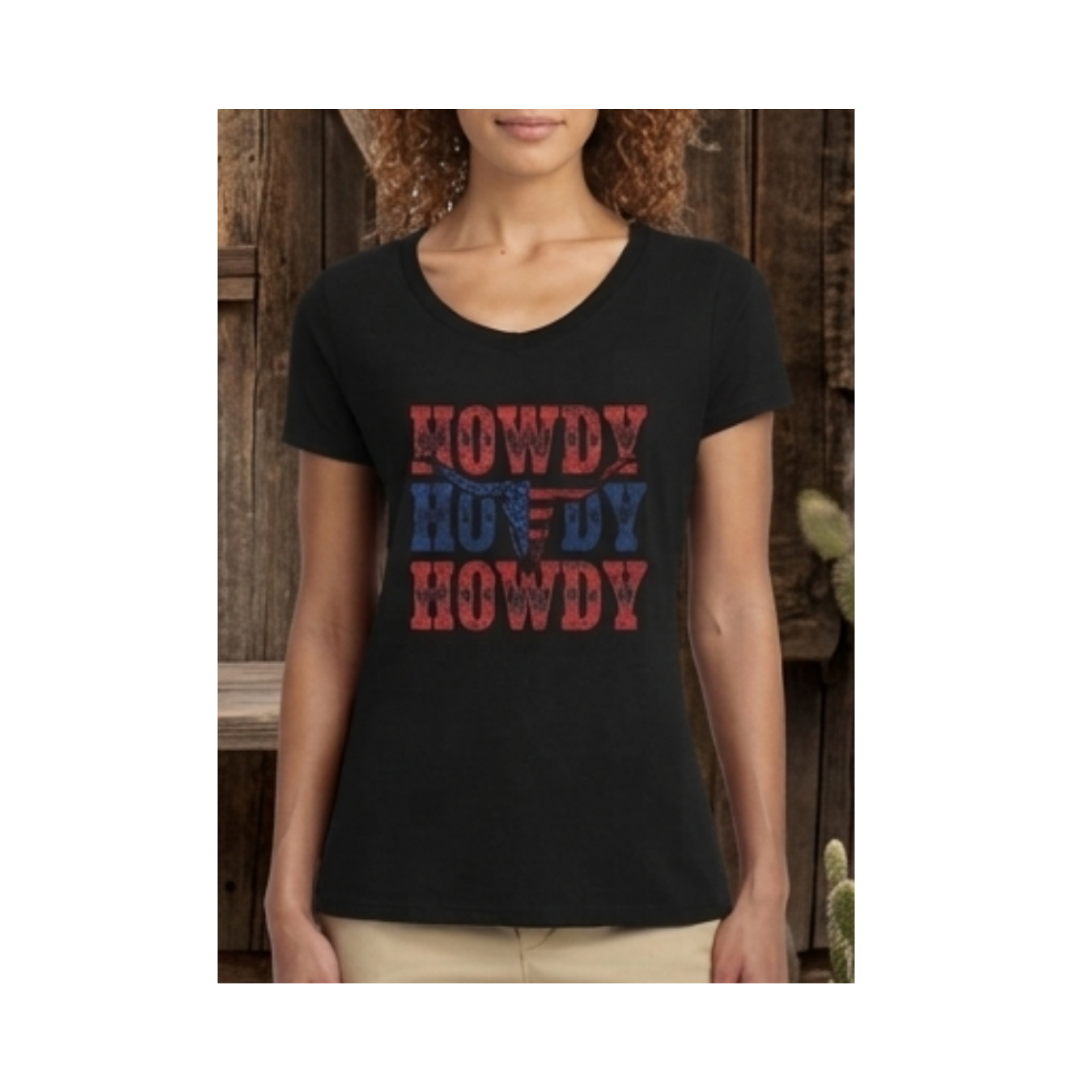 Western Howdy T-shirt: Crewneck & V-Neck Styles